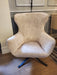 Sunpan Weller Swivel Lounge Chair - Nono Cream / Nono Dark Green Floor Sample