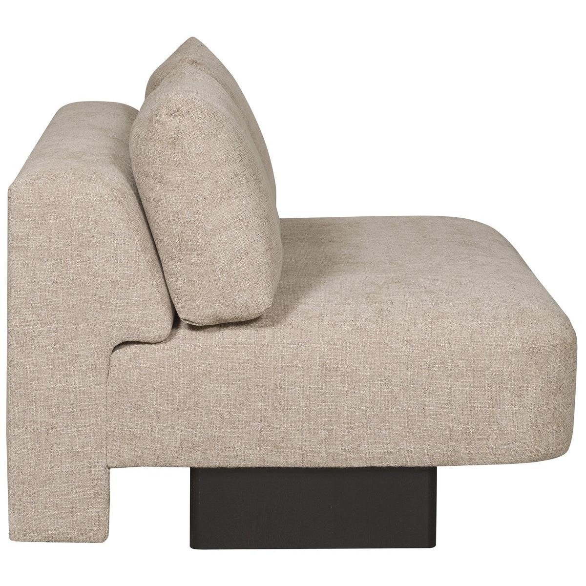 Vanguard Ease Lola Armless Loveseat - Jasper Pebble and Film Noir