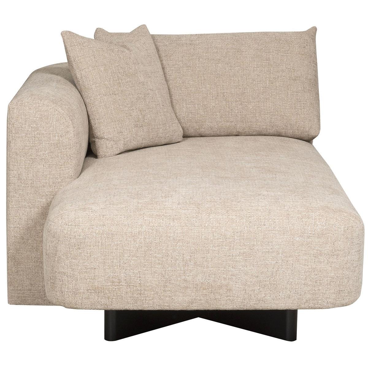 Vanguard Ease Lola Left Arm Chaise - Jasper Pebble and Film Noir