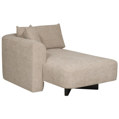 Vanguard Ease Lola Left Arm Chaise - Jasper Pebble and Film Noir