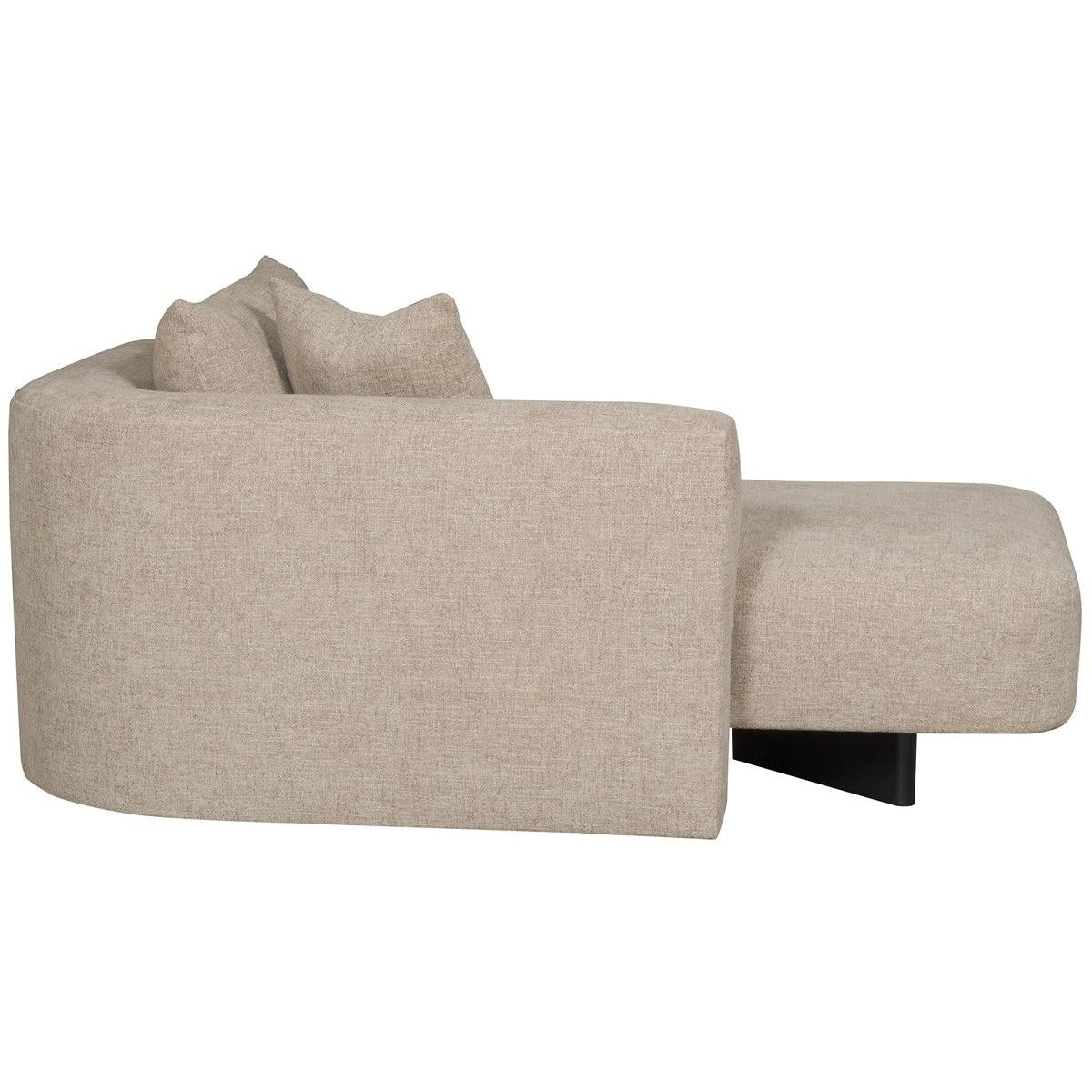 Vanguard Ease Lola Left Arm Chaise - Jasper Pebble and Film Noir