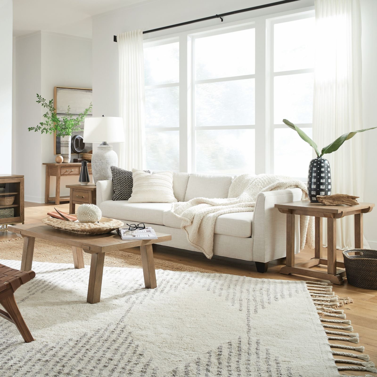 Magnussen Home Lindon Belgian Wheat Rectangular End Table