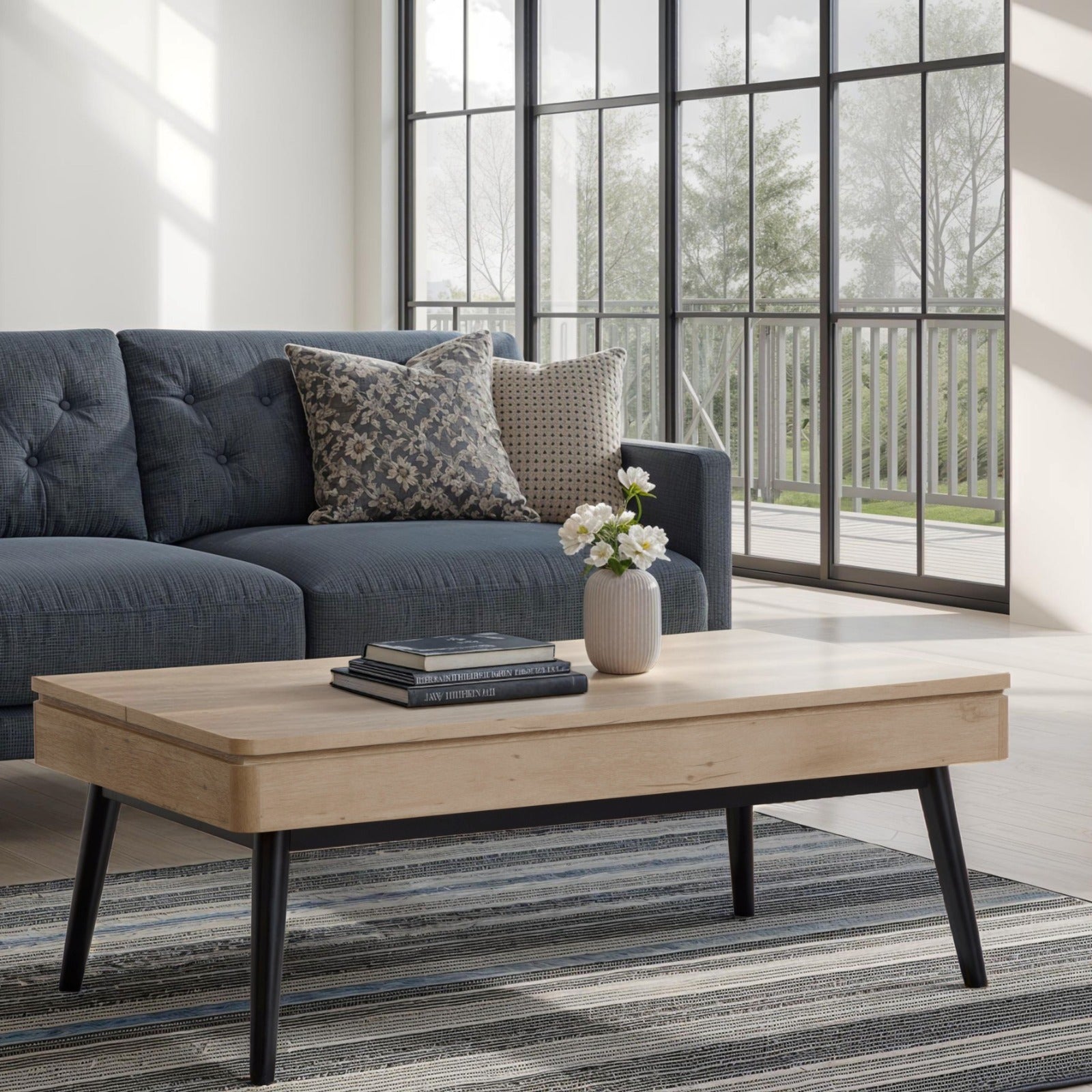Magnussen Home Fletcher Driftwood Lift Top Storage Cocktail Table