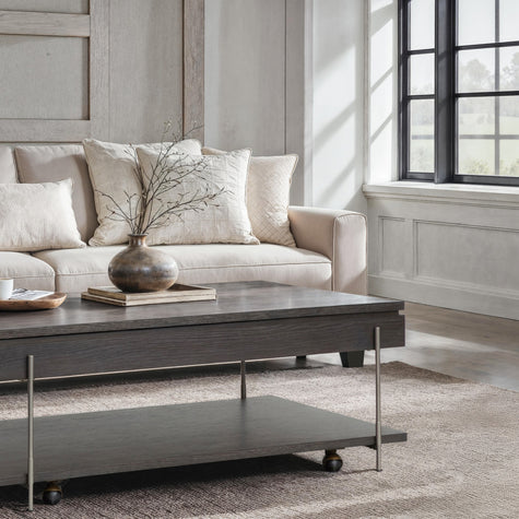 Magnussen Home Spencer Dark Briarsmoke Lift Top Storage Cocktail Table With Casters