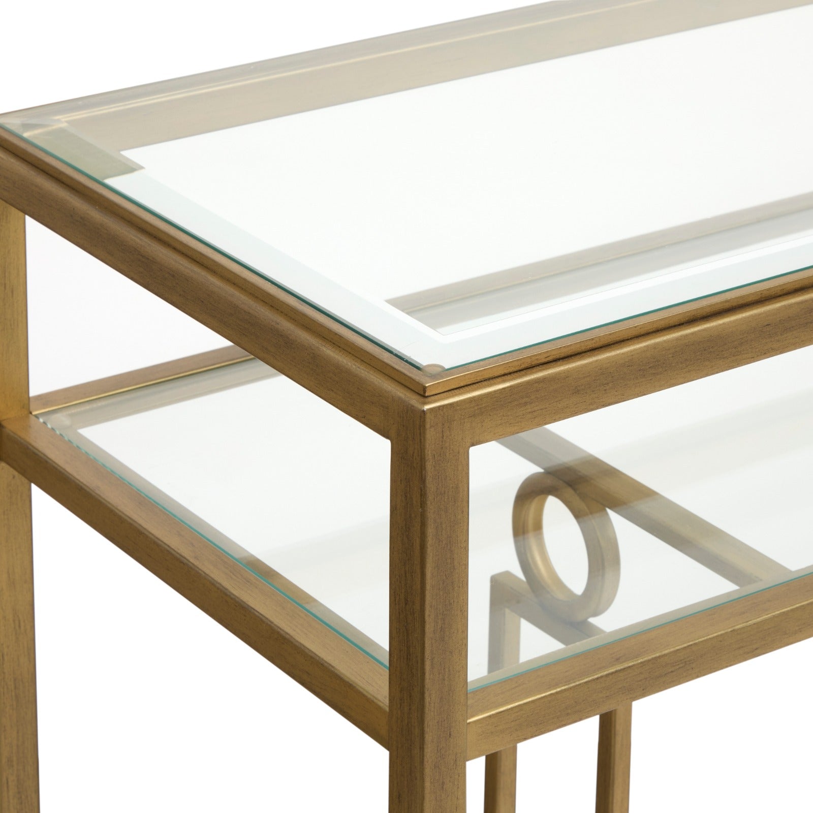 Magnussen Home Lorena Burnished Brass Rectangular Cocktail Table