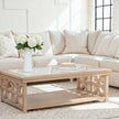 Magnussen Home Coventry Honey Wheat Rectangular Shelf Cocktail Table