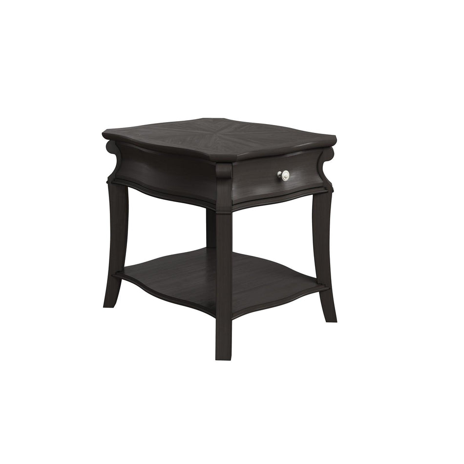 Magnussen Home Francine Warm Charcoal Rectangular End Table