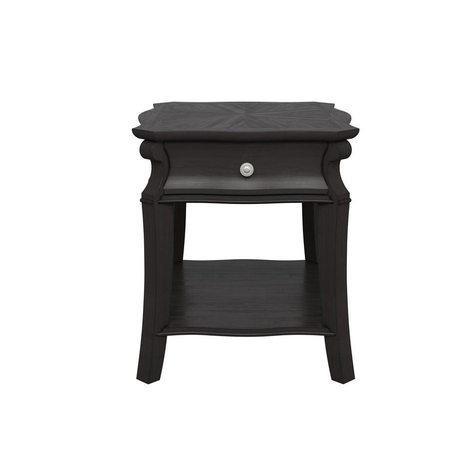 Magnussen Home Francine Warm Charcoal Rectangular End Table