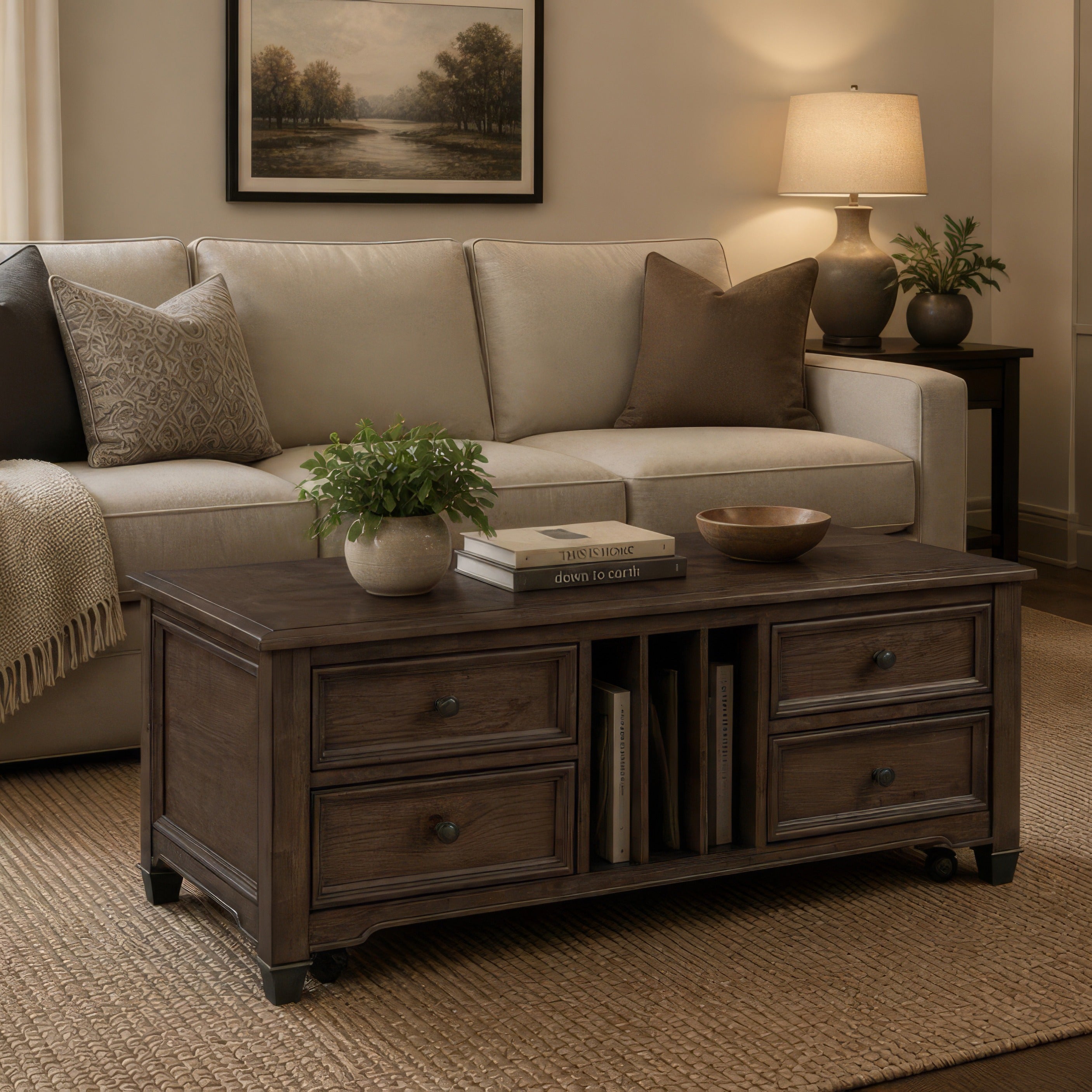Magnussen Home Cormac Brown Lift Top Storage Cocktail Table