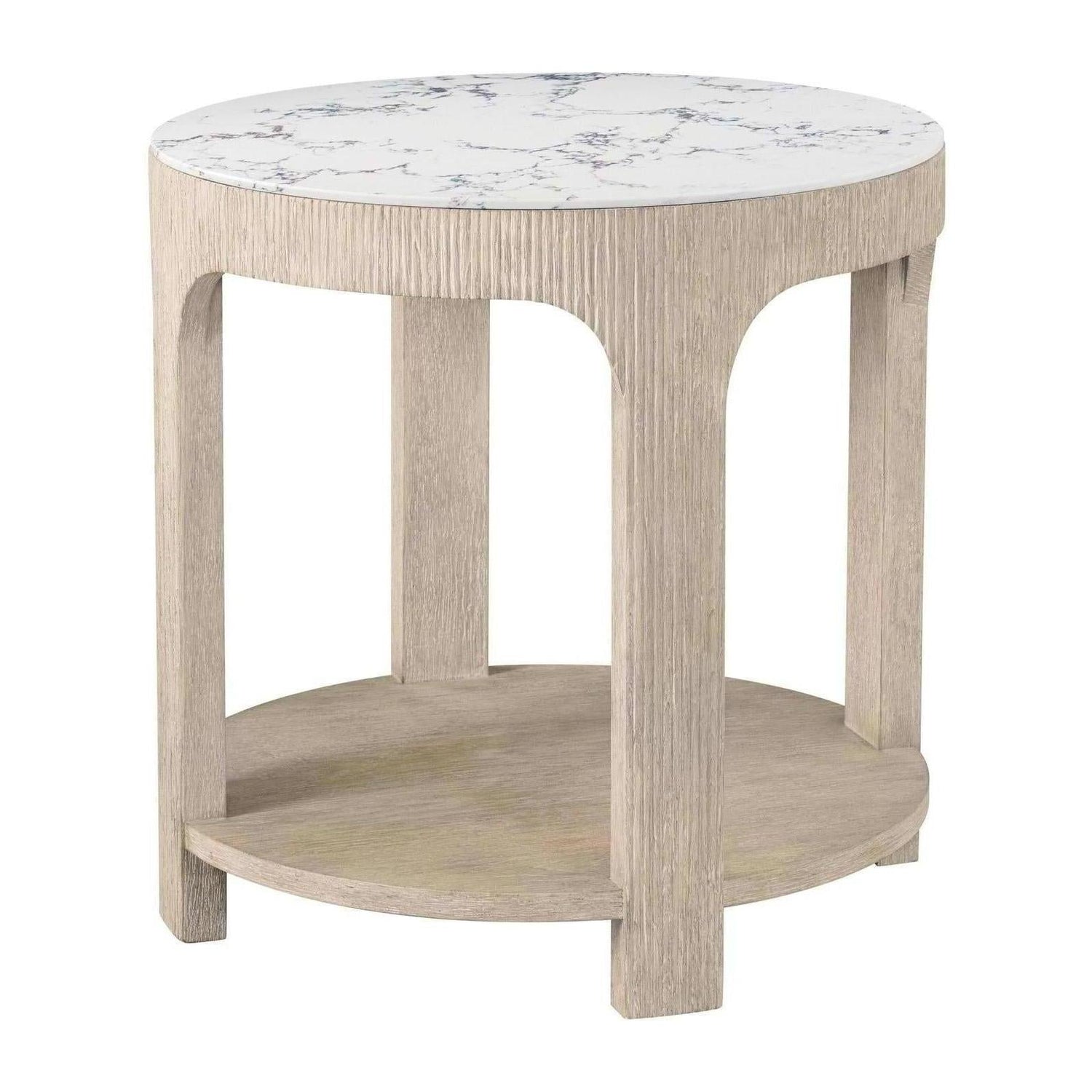Theodore Alexander Horizon Round Quartz Side Table