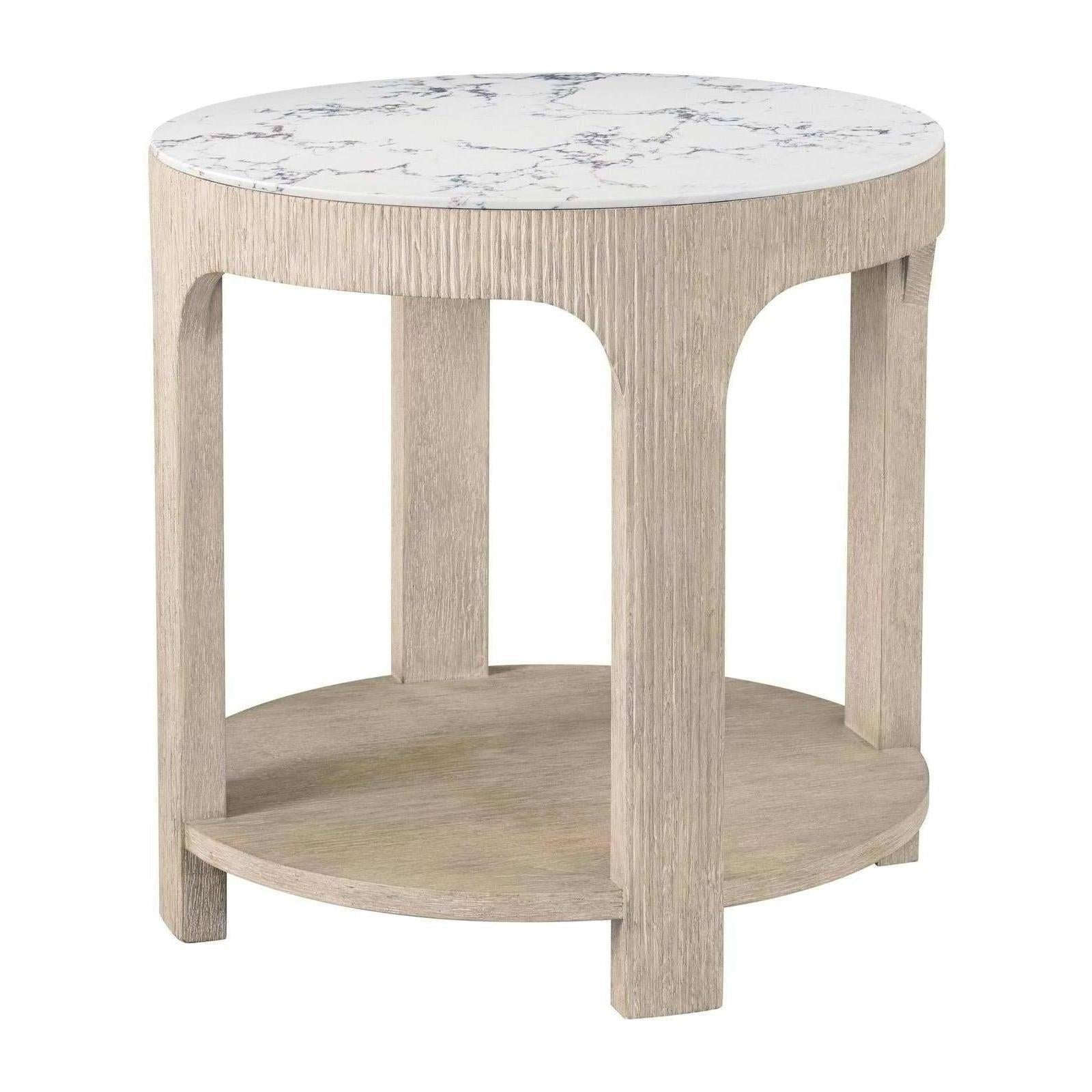 Theodore Alexander Horizon Round Quartz Side Table