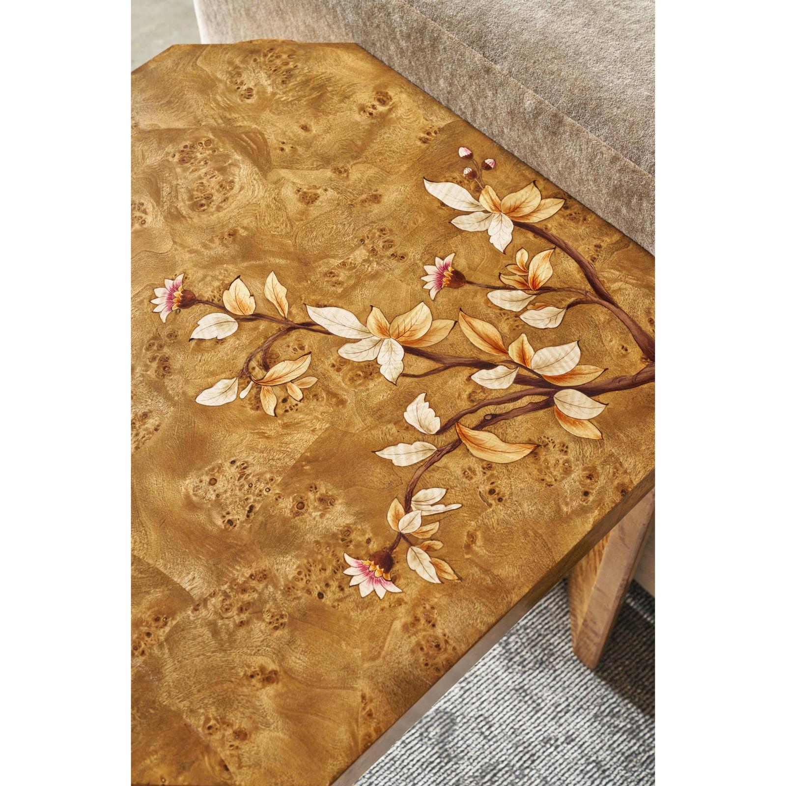 Theodore Alexander Perch Burl Parterre Side Table