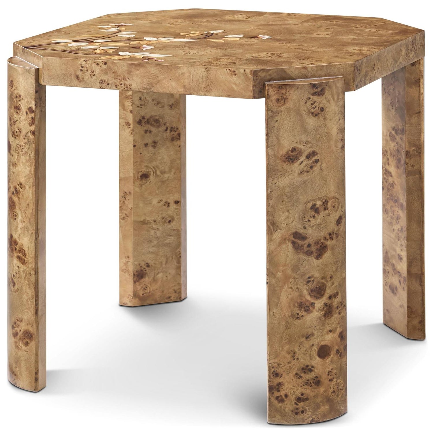 Theodore Alexander Perch Burl Parterre Side Table