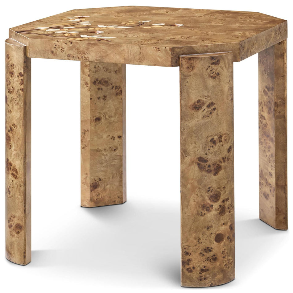 Theodore Alexander Perch Burl Parterre Side Table