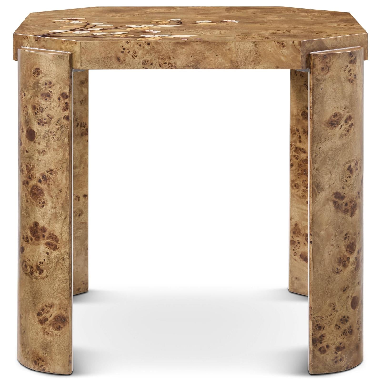 Theodore Alexander Perch Burl Parterre Side Table