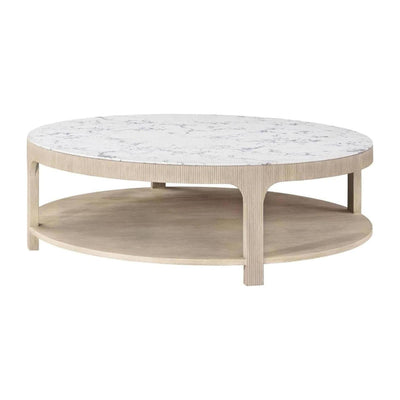 Theodore Alexander Horizon Round Quartz Cocktail Table