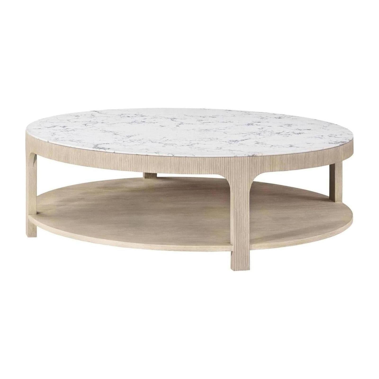 Theodore Alexander Horizon Round Quartz Cocktail Table