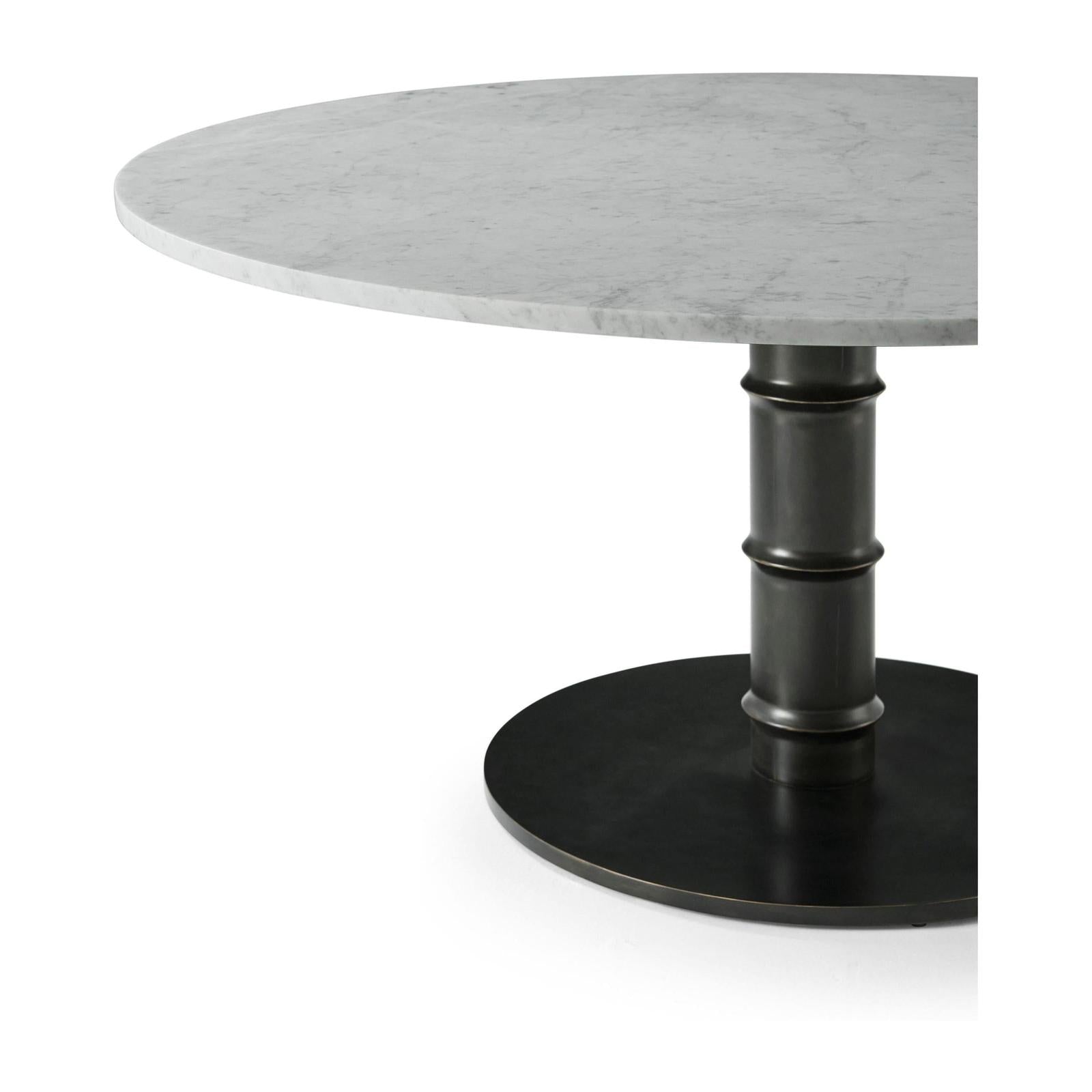 Theodore Alexander Kesden Round Marble Top Dining Table