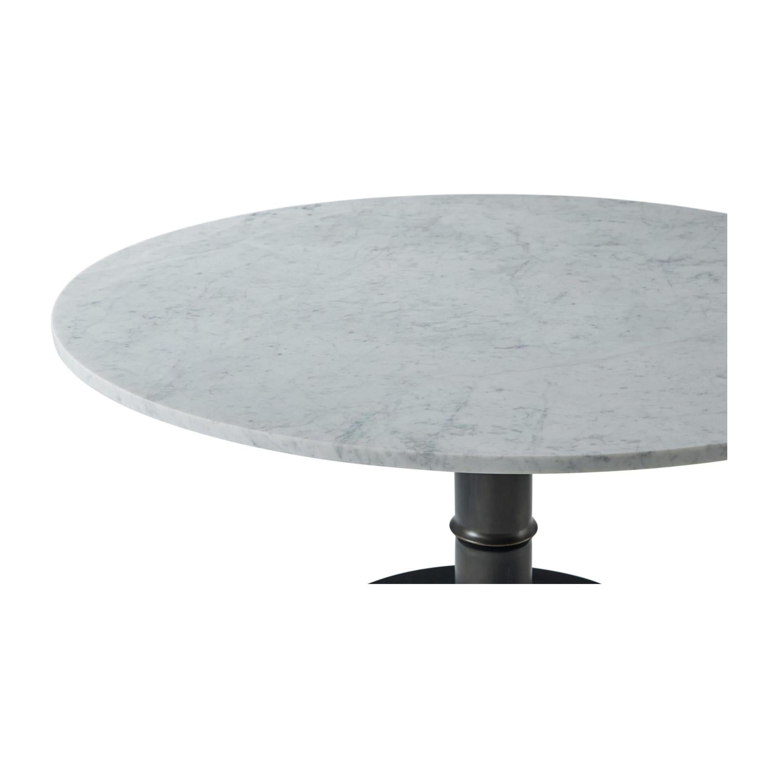 Theodore Alexander Kesden Round Marble Top Dining Table