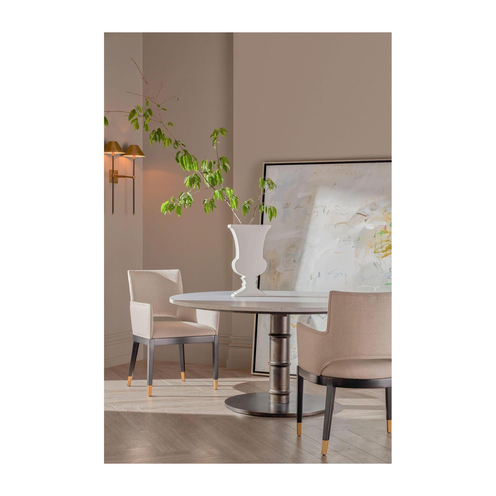 Theodore Alexander Kesden Round Marble Top Dining Table