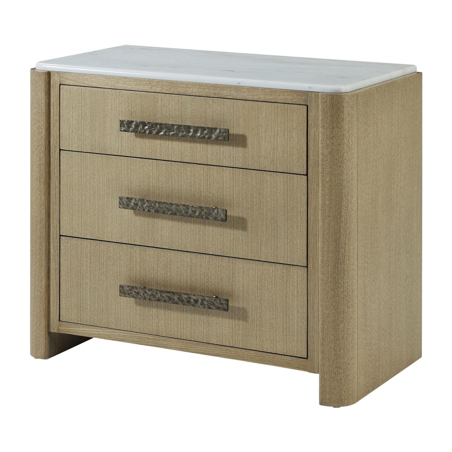 Theodore Alexander Essence Three Drawer Marble Top Nightstand