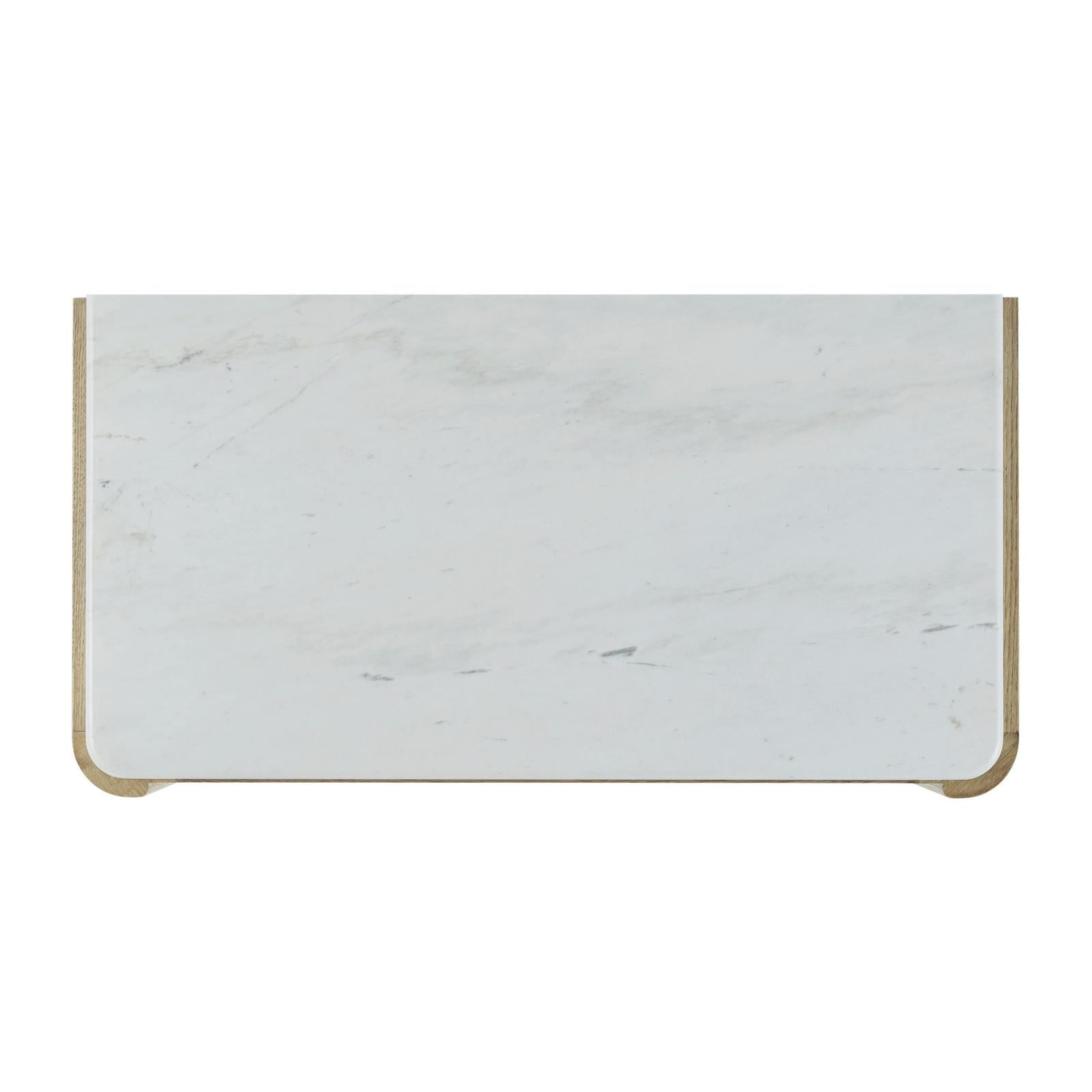 Theodore Alexander Essence Three Drawer Marble Top Nightstand