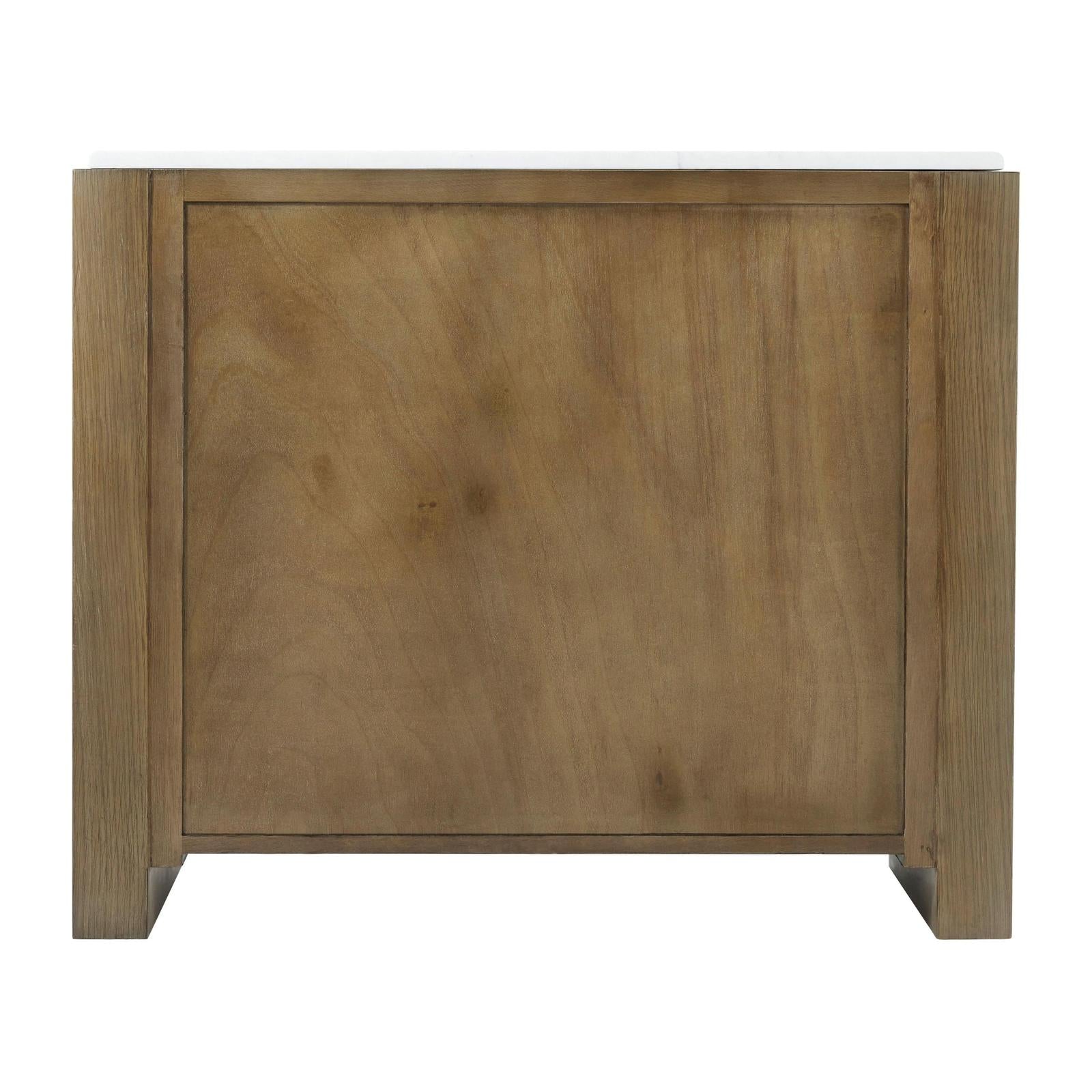 Theodore Alexander Essence Three Drawer Marble Top Nightstand