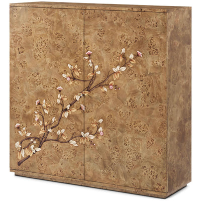 Theodore Alexander Perch Burl Flora Bar Cabinet