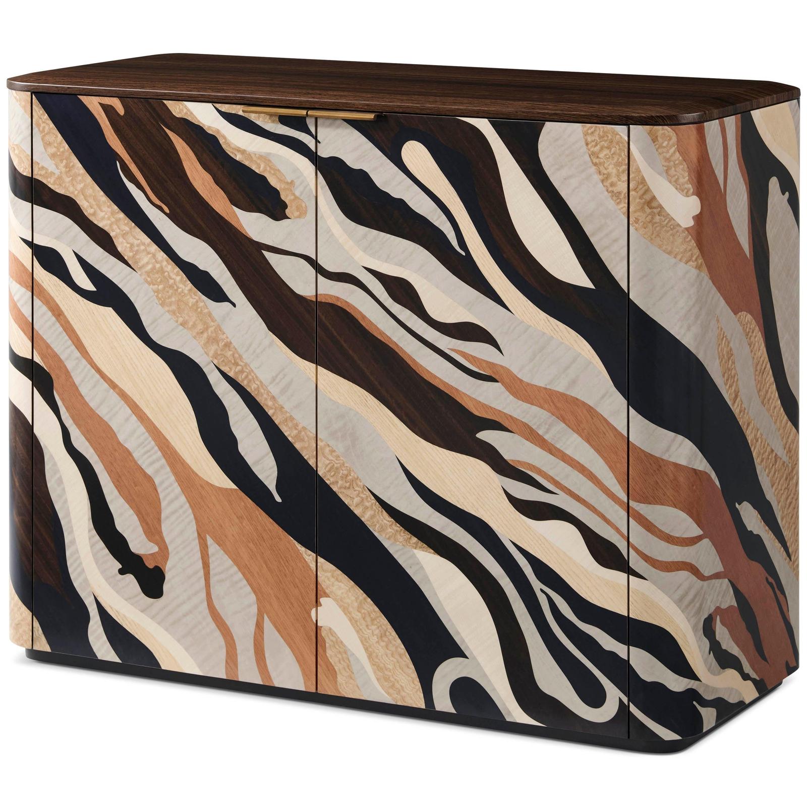 Theodore Alexander Orbis Driftline Cabinet with Wood Top