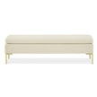 Michael Amini Zennia Velvet Accent Bench - Ivory/Gold