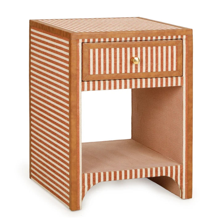 TOV Furniture Kora 18" Cotton Jute 1-Drawer Contract-Grade Nightstand