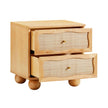 TOV Furniture Grappa Natural Wood & Rattan Wavy Nightstand