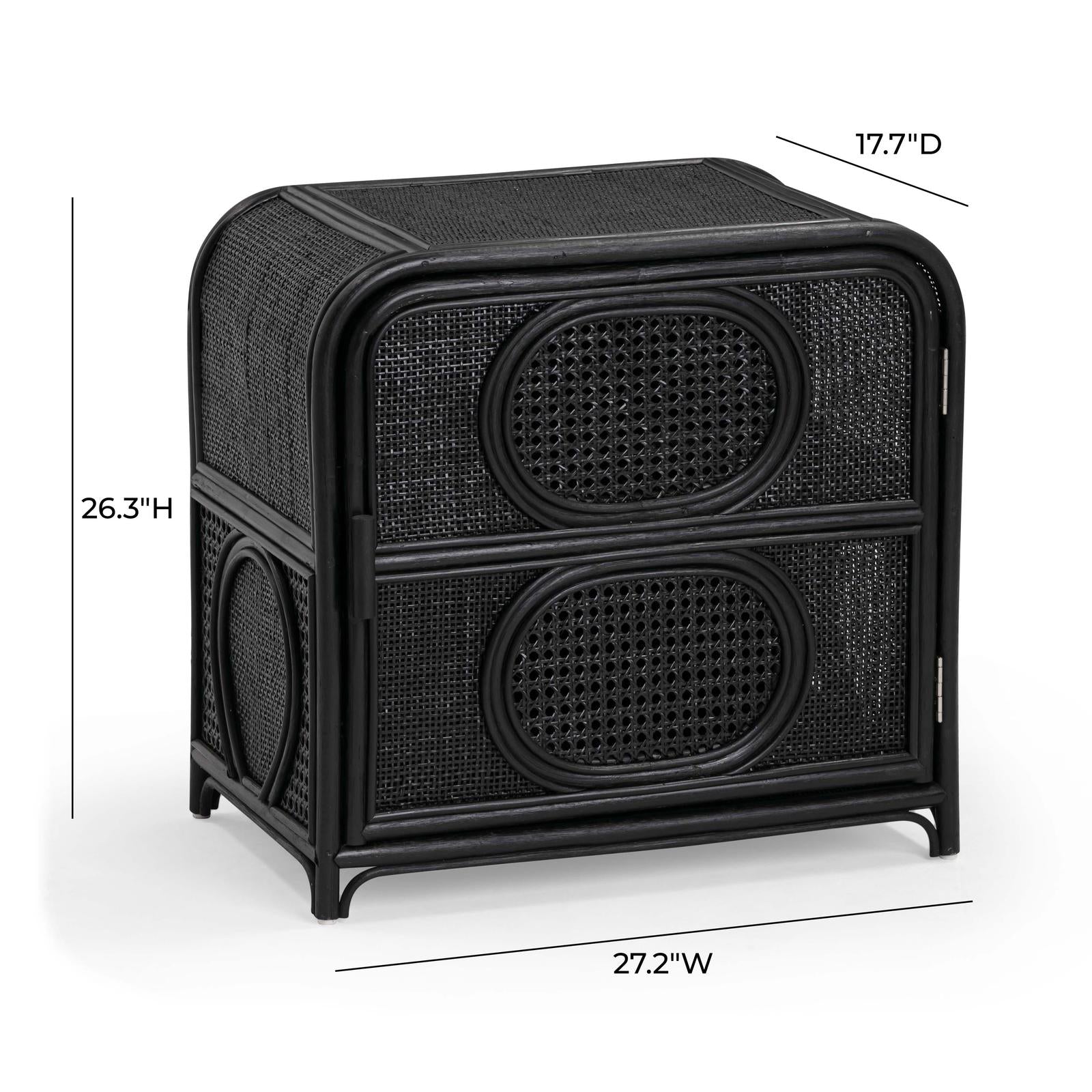 TOV Furniture Tina Rattan Nightstand With Storage