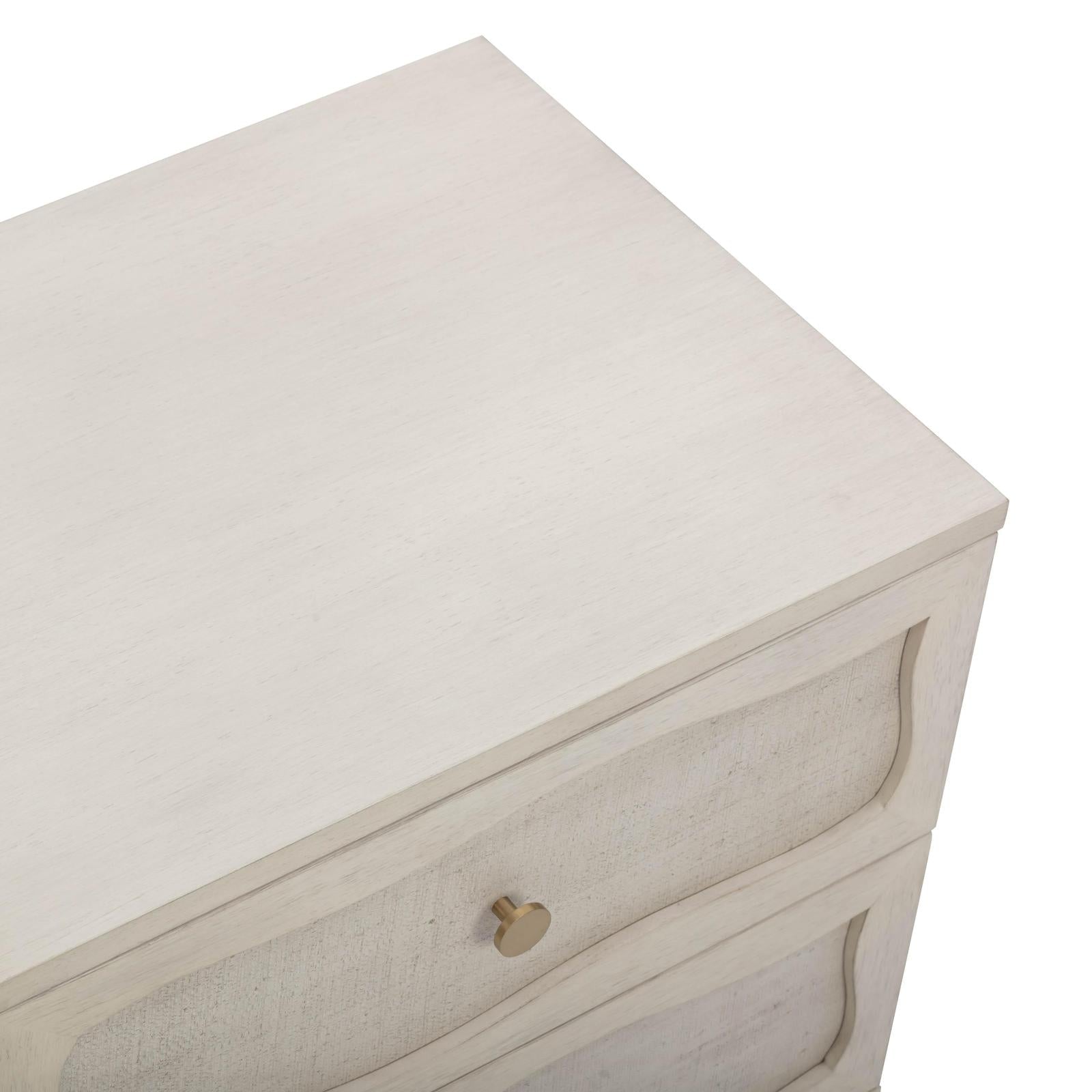 TOV Furniture Grappa Wood & Raffia Wavy 2-Drawer Nightstand