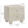 TOV Furniture Grappa Wood & Raffia Wavy 2-Drawer Nightstand