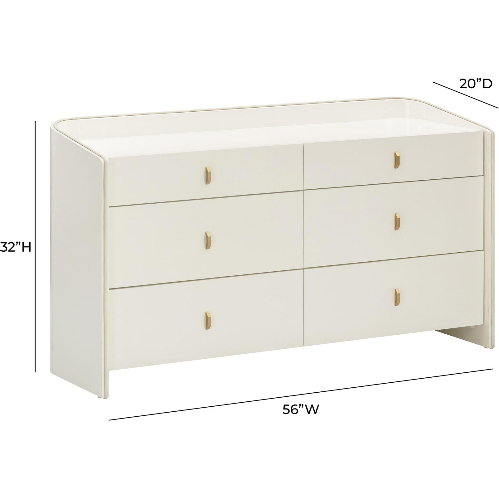 TOV Furniture Collins Cream Drawer Dresser