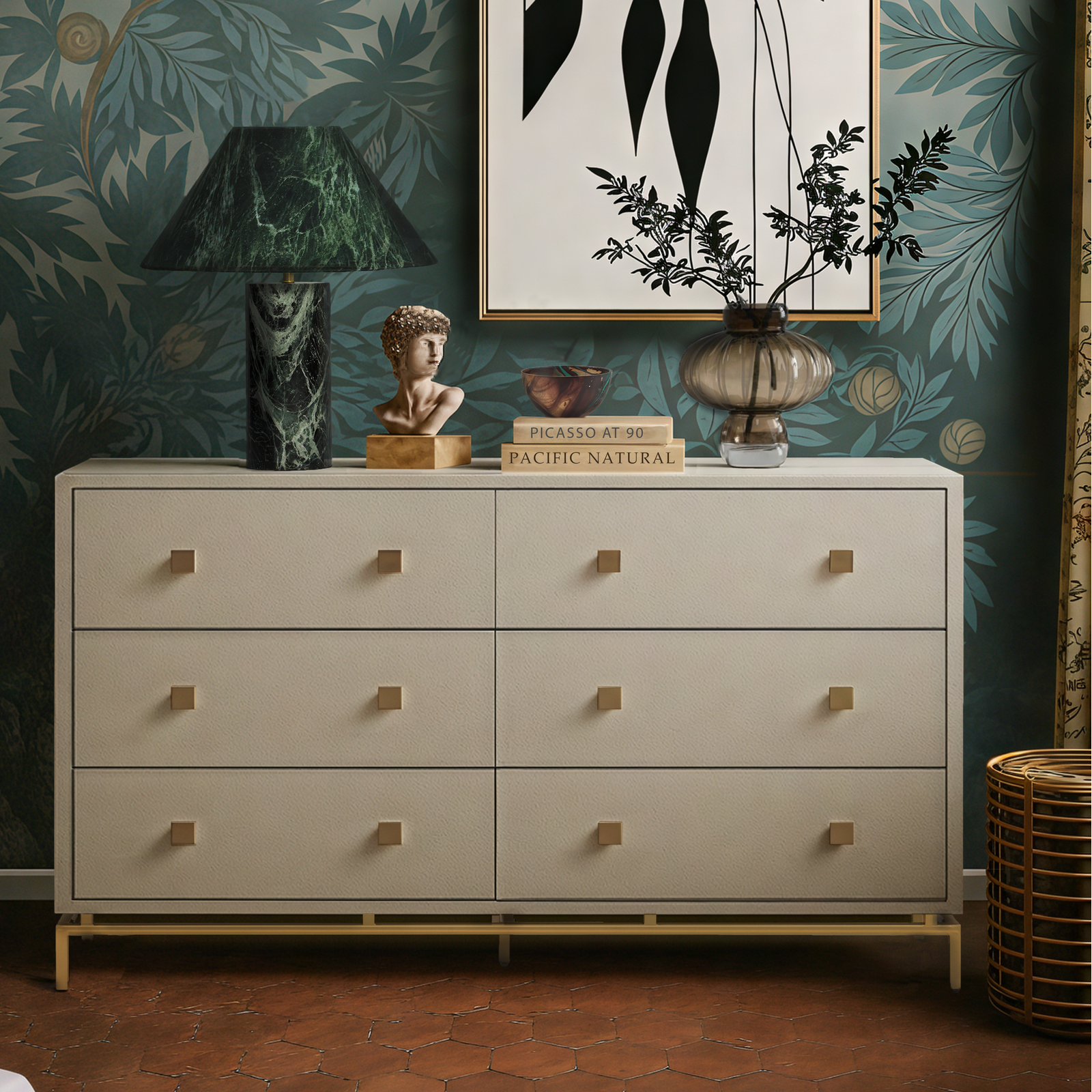 TOV Furniture Pesce Shagreen 6 Drawer Dresser