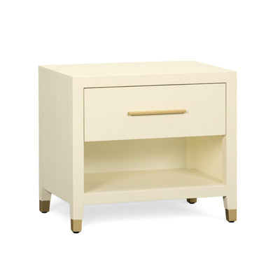 TOV Furniture Dani 25" Cream Faux Shagreen Nightstand with Drawer