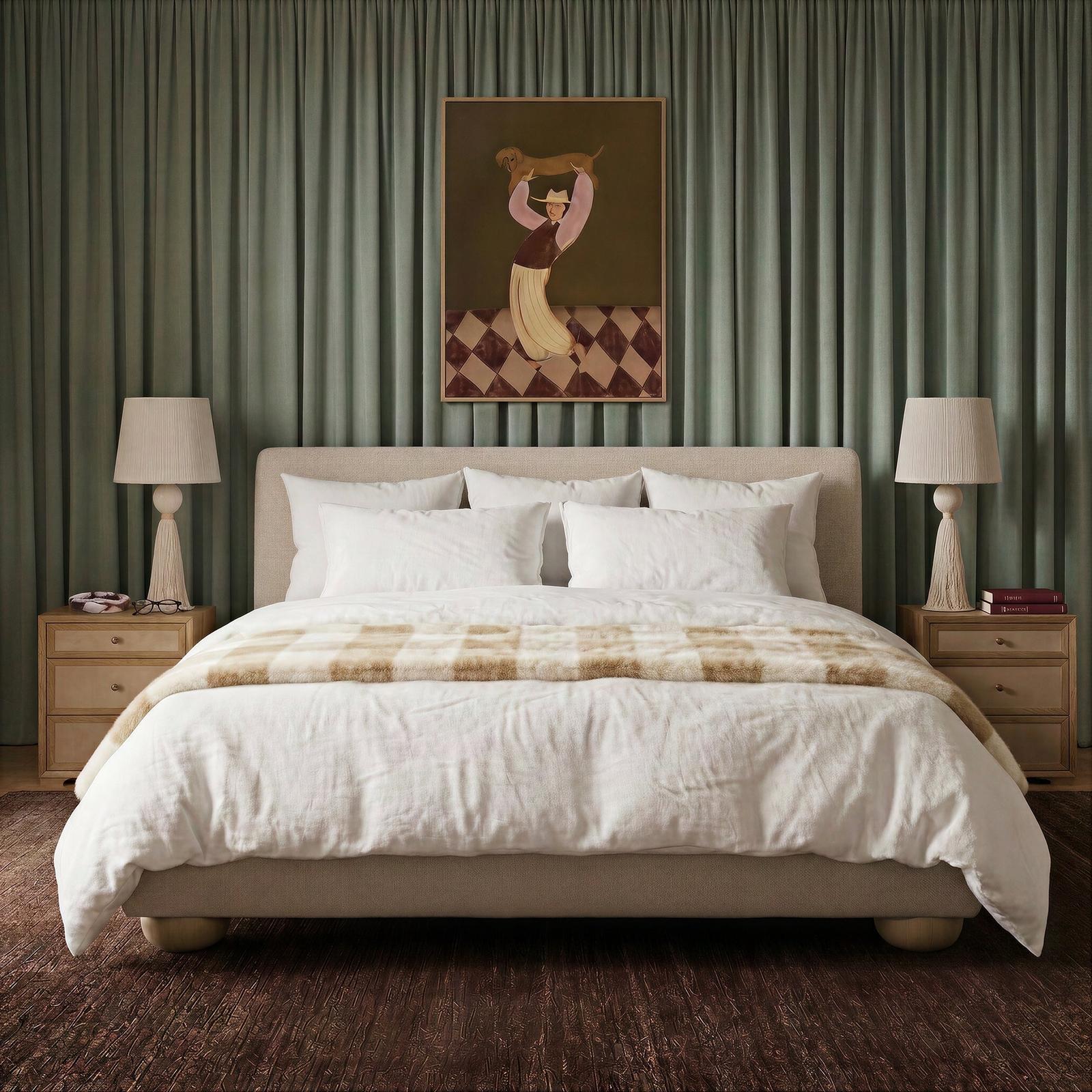 TOV Furniture Rayne Textured Fabric Bed