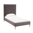 TOV Furniture Delilah Grey Velvet Bed in Twin Clearance