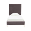 TOV Furniture Delilah Grey Velvet Bed in Twin Clearance