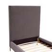 TOV Furniture Delilah Grey Velvet Bed in Twin Clearance