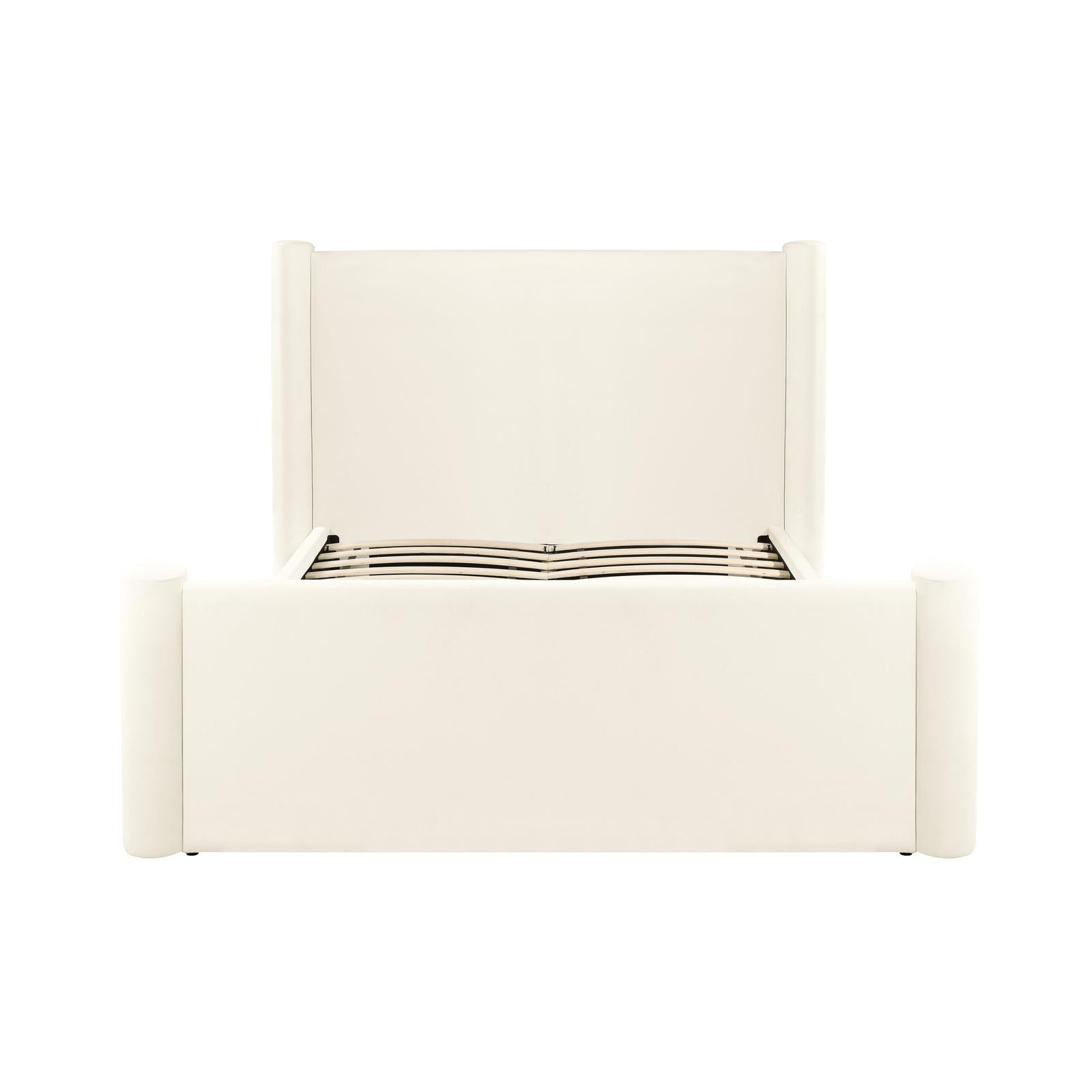 TOV Furniture Athara Queen Cream Velvet Bed Clearance