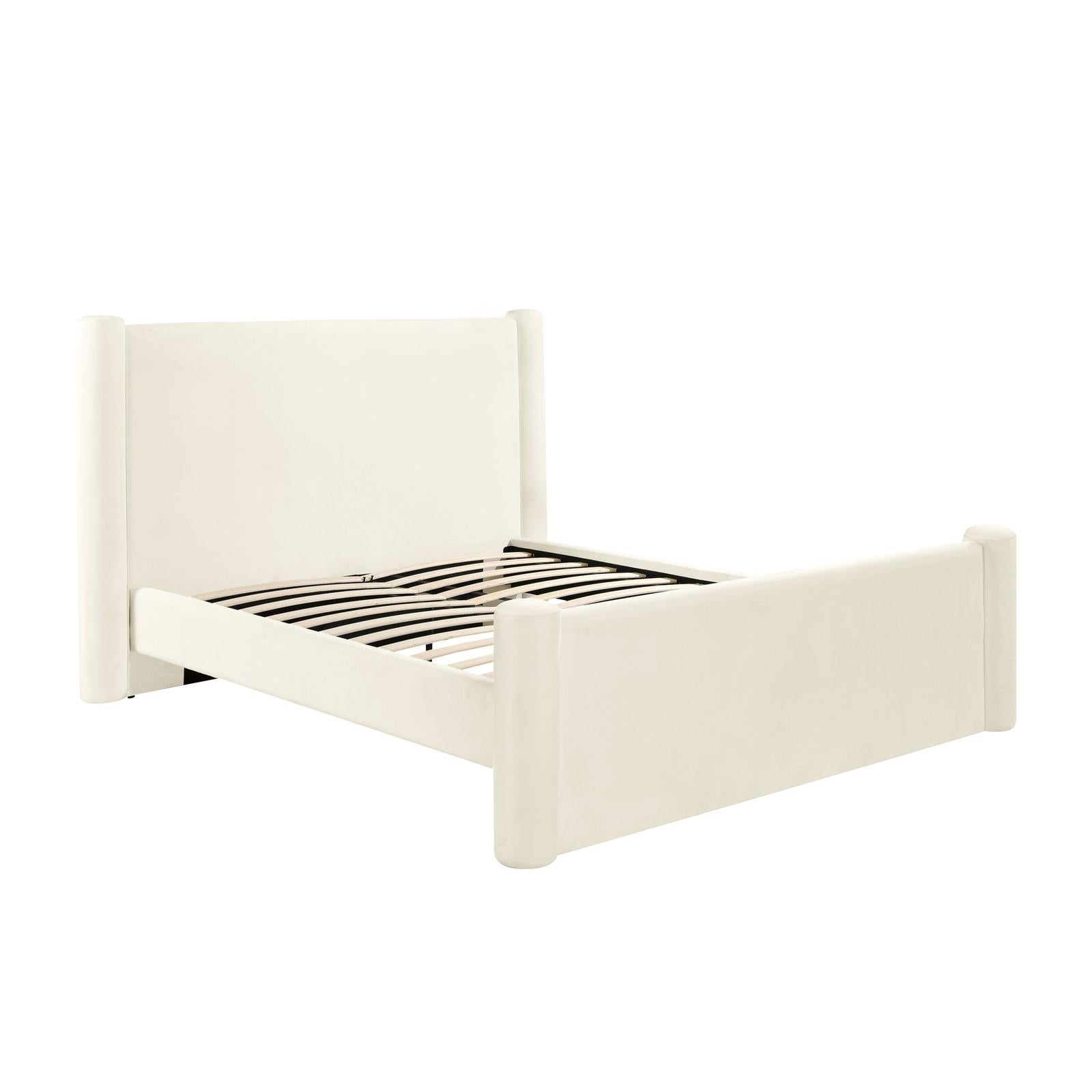 TOV Furniture Athara Queen Cream Velvet Bed Clearance