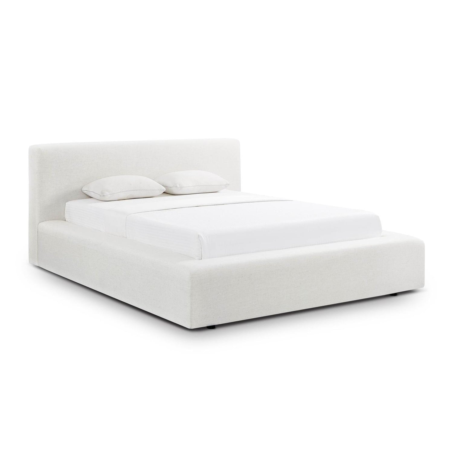 TOV Furniture Meena Cream Upcycled Linen Storage Bed