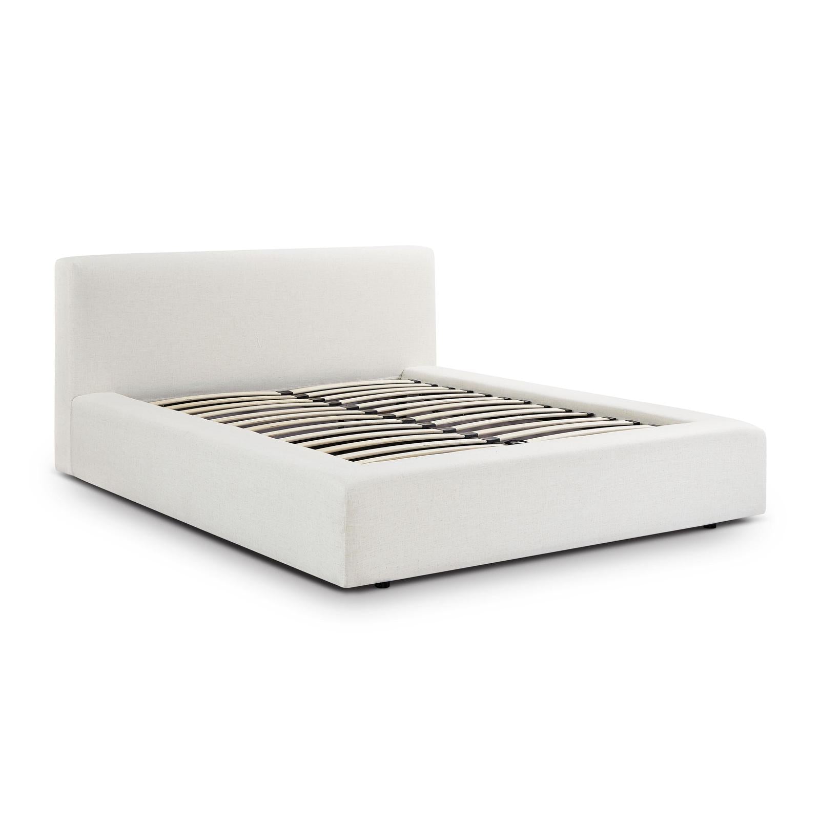 TOV Furniture Meena Cream Upcycled Linen Storage Bed