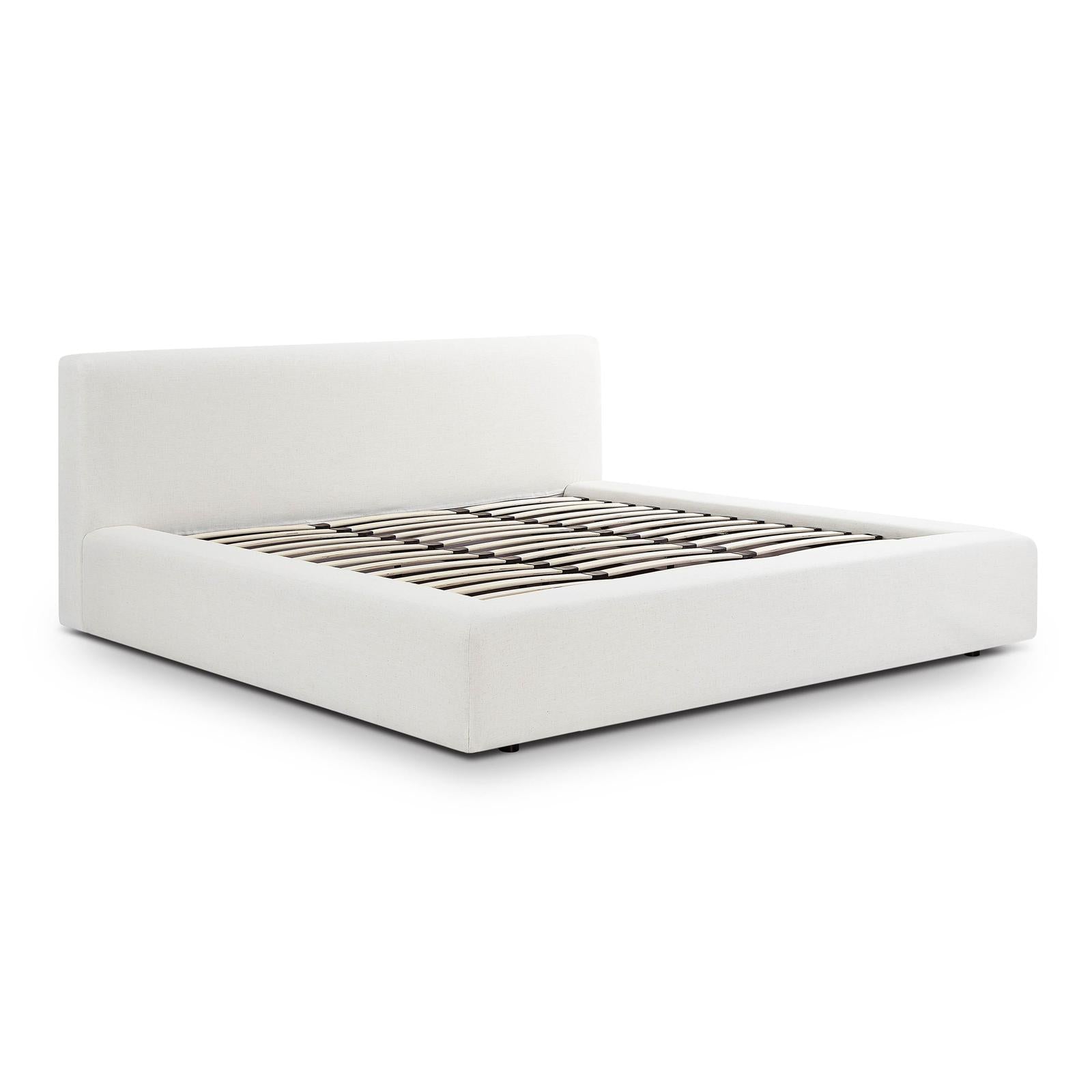 TOV Furniture Meena Cream Upcycled Linen Storage Bed