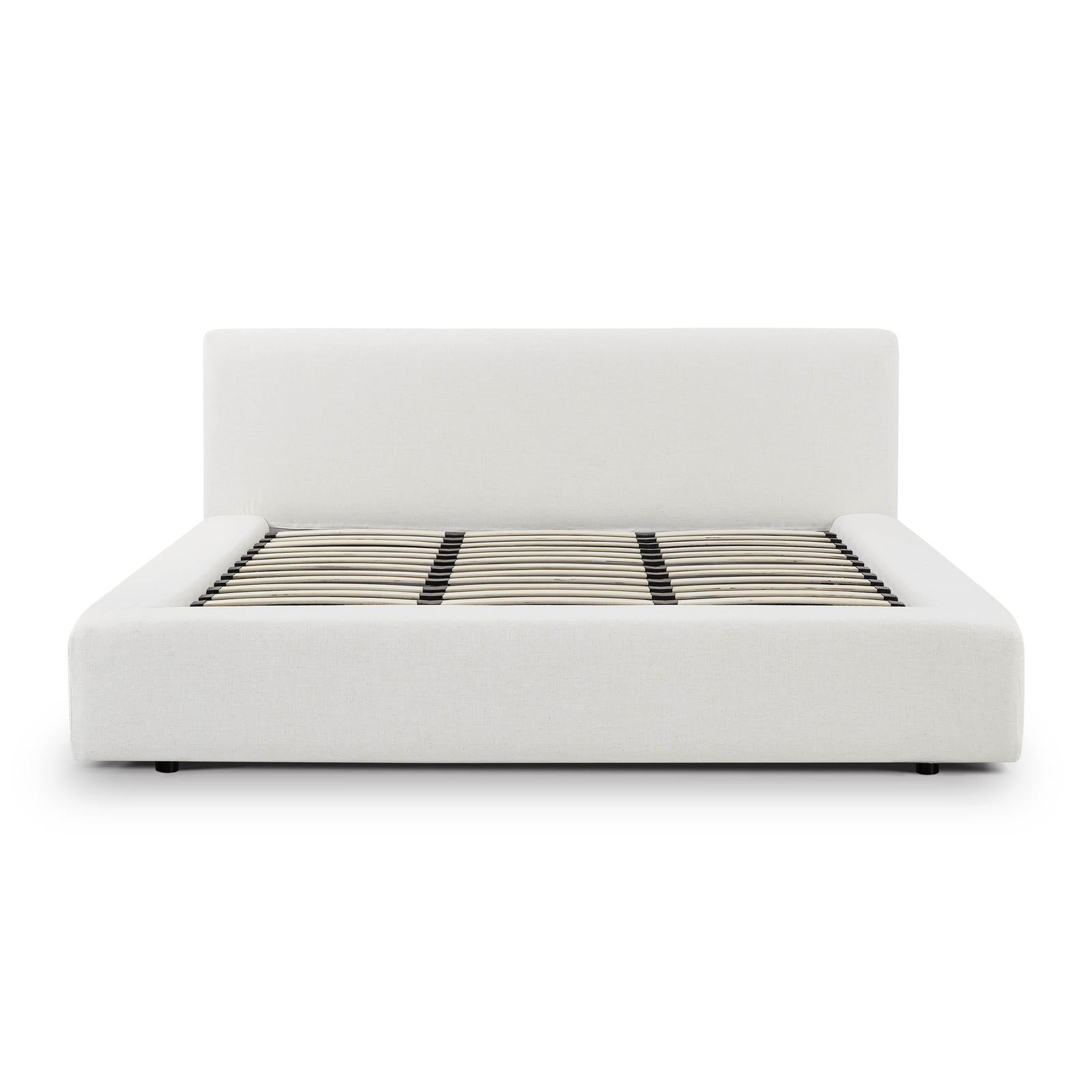 TOV Furniture Meena Cream Upcycled Linen Storage Bed