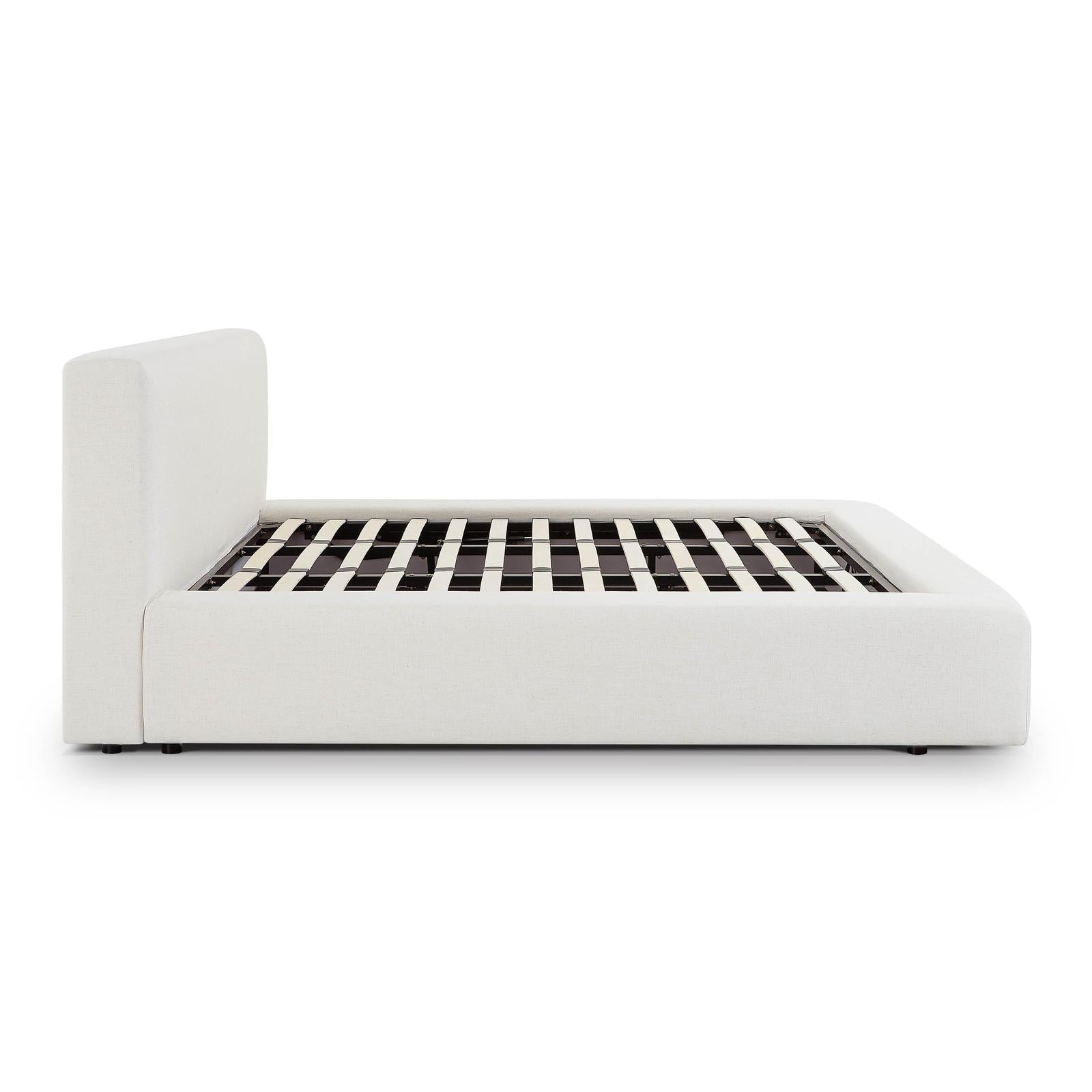 TOV Furniture Meena Cream Upcycled Linen Storage Bed