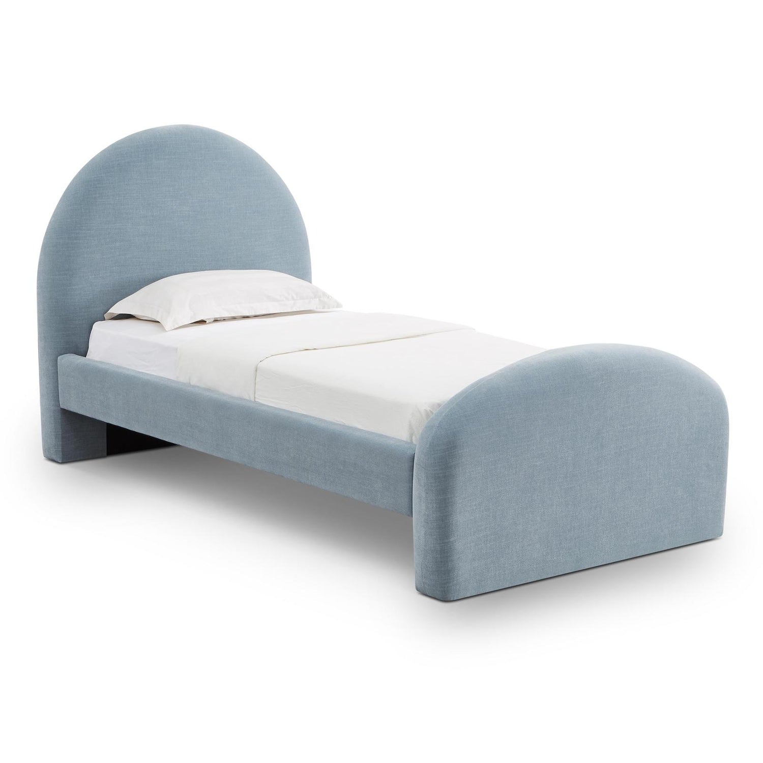 TOV Furniture Moon Chambray Blue Chenille Twin Bed